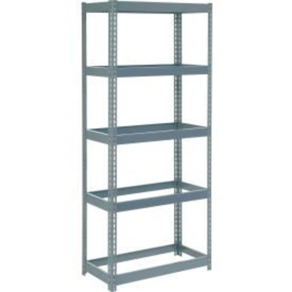 Global Equipment Extra Heavy Duty Shelving 36"W x 24"D x 60"H With 5 Shelves, No Deck, Gray 716929